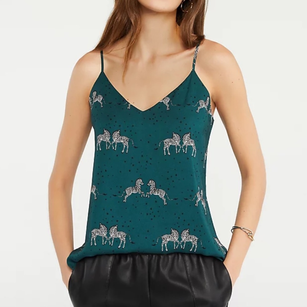 NWT Ann Taylor Zebra Print Cami Tank Size Medium Petite